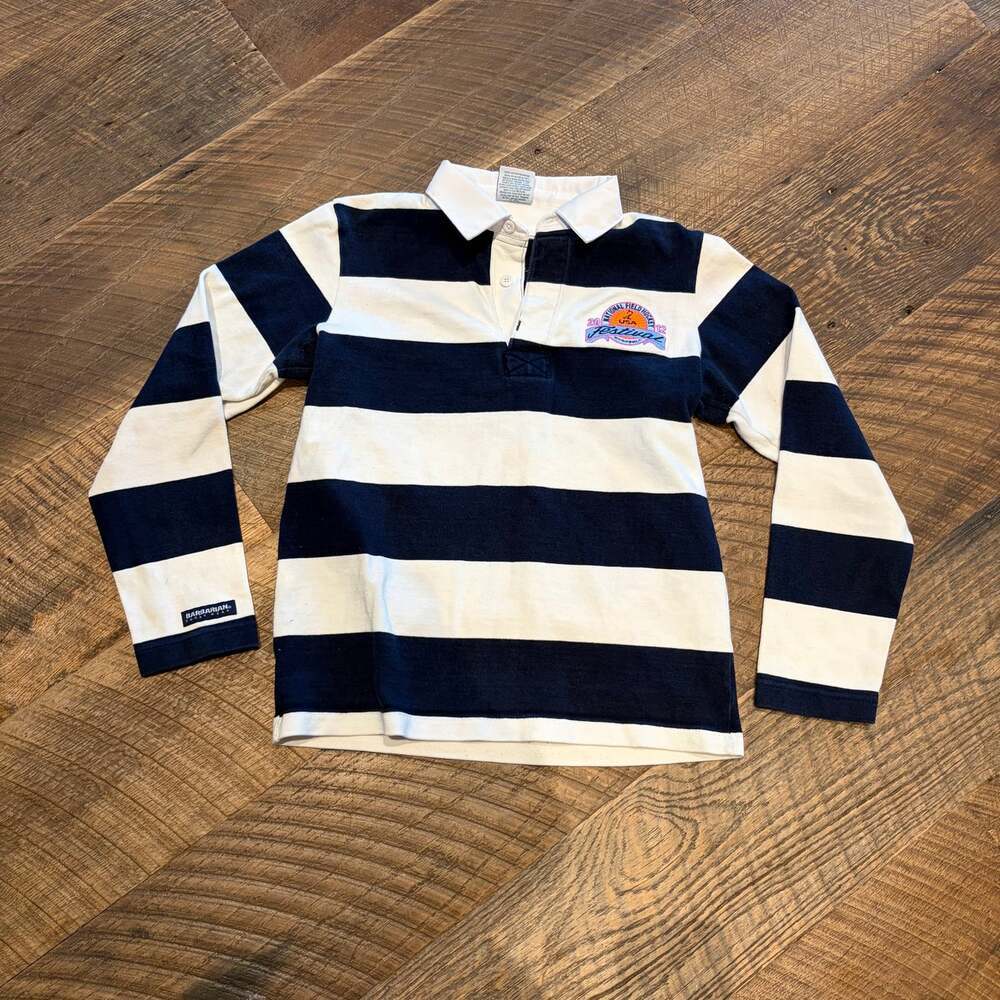 Barbarian Rugby Wear Women’s M Navy Cream Striped Rugby Shirt USA Field Hockey 2
